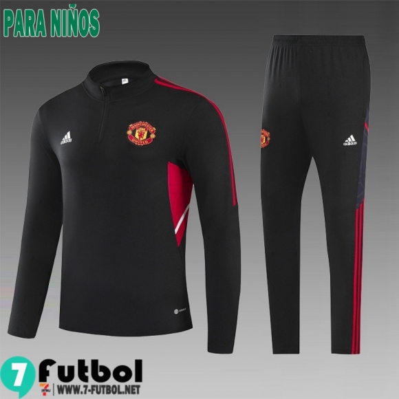 KIT:Chandal Futbo Manchester United Negro Ninos 2022 2023 TK479