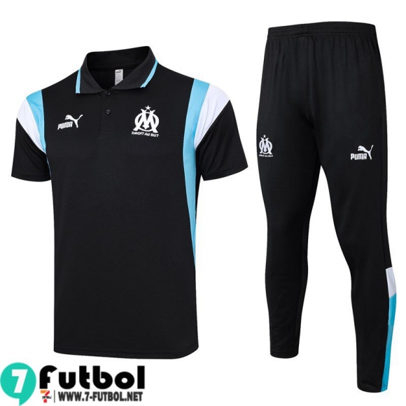 KIT : Polo Futbol Marsella negro Hombre 23 24 E08 KIT : Polo Futbol Marsella negro Hombre 23 24 E08