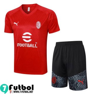 KIT: Chandal Futbol T Shirt AC Milan rojo Hombre 23 24 A138