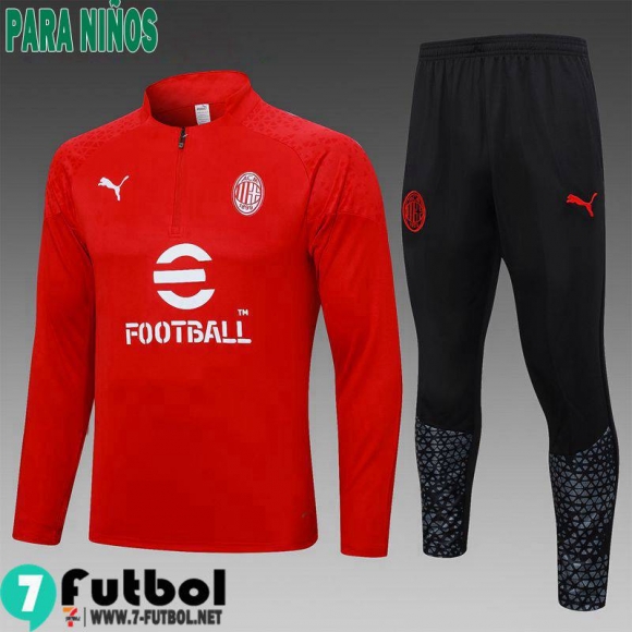 KIT: Chandal Futbol AC Milan rojo Ninos 23 24 C35 KIT: Chandal Futbol AC Milan rojo Ninos 23 24 C35