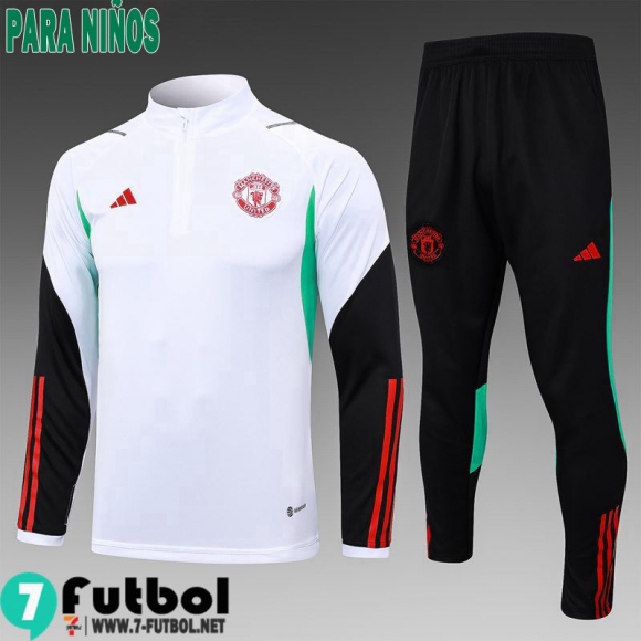 KIT: Chandal Futbol Manchester United Blanco Ninos 23 24 C39