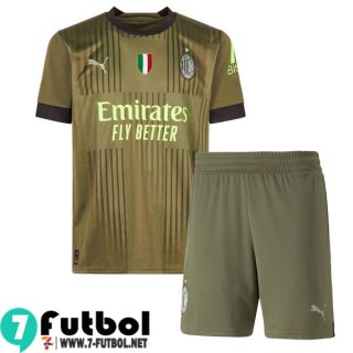 Camiseta Futbol AC Milan Tercera Ninos 2022 2023
