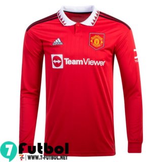 Camiseta Futbol Manchester United Primera Hombre Manga Larga 2022 2023