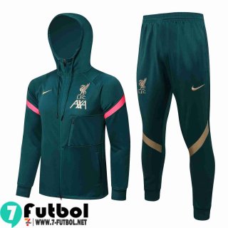 Chaquetas Futbol - Sudadera Con Capucha Liverpool verde Hombre 2021 2022 JK225