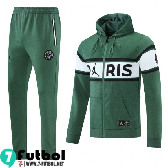 Chaquetas Futbol - Sudadera Con Capucha PSG Paris verde Hombre 2021 2022 JK227