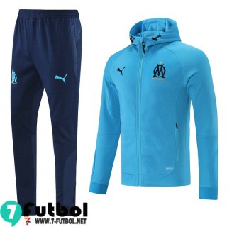 Chaquetas Futbol - Sudadera Con Capucha Olympique Marsella azul Hombre 2021 2022 JK228