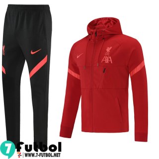 Chaquetas Futbol - Sudadera Con Capucha Liverpool Rojo Hombre 2021 2022 JK231