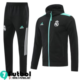 Chaquetas Futbol - Sudadera Con Capucha Real Madrid negro Hombre 2021 2022 JK233