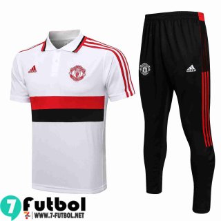 Polo Futbol Manchester United blanca Hombre 2021 2022 PL198