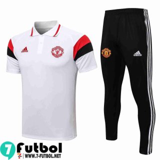 Polo Futbol Manchester United blanca Hombre 2021 2022 PL201