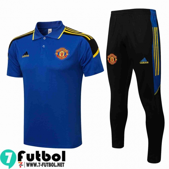 Polo Futbol Manchester United azul Hombre 2021 2022 PL202