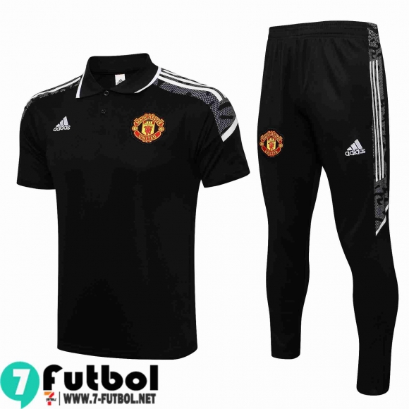 Polo Futbol Manchester United negro Hombre 2021 2022 PL203