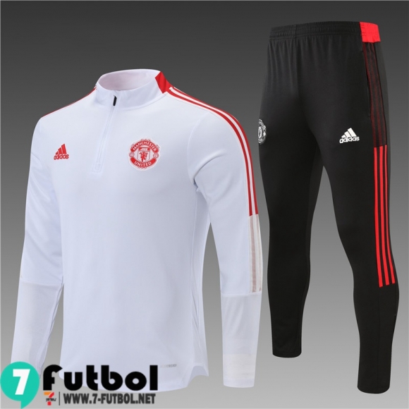 Chandal Futbol Manchester United blanca Niños 2021 2022 TK141