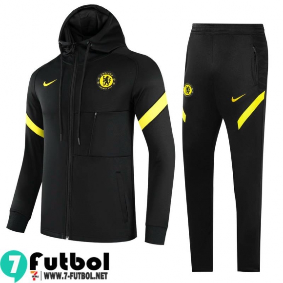 Chaquetas Futbol - Sudadera Con Capucha Chelsea negro Niños 2021 2022 TK158