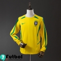 Retro Camiseta Futbol Brasil Primera Hombre Manga Larga 2002 FG1115