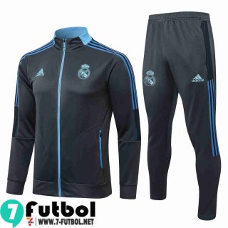 Chaquetas Futbol Real Madrid Gris oscuro Hombre 2021 2022 JK246