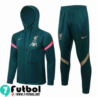 Chaquetas Futbol - Sudadera Con Capucha Liverpool verde Hombre 2021 2022 JK250