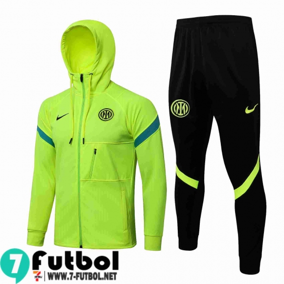 Chaquetas Futbol - Sudadera Con Capucha Inter Milan verde Hombre 2021 2022 JK252