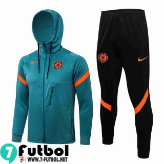 Chaquetas Futbol - Sudadera Con Capucha Chelsea verde Hombre 2021 2022 JK254