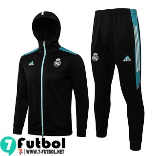 Chaquetas Futbol - Sudadera Con Capucha Real Madrid negro Hombre 2021 2022 JK255