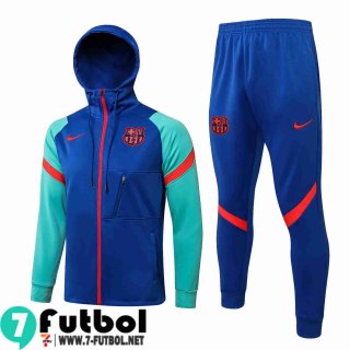 Chaquetas Futbol - Sudadera Con Capucha Barcelona azul Hombre 2021 2022 JK257