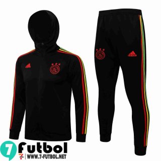 Chaquetas Futbol - Sudadera Con Capucha AJAX negro Hombre 2021 2022 JK258