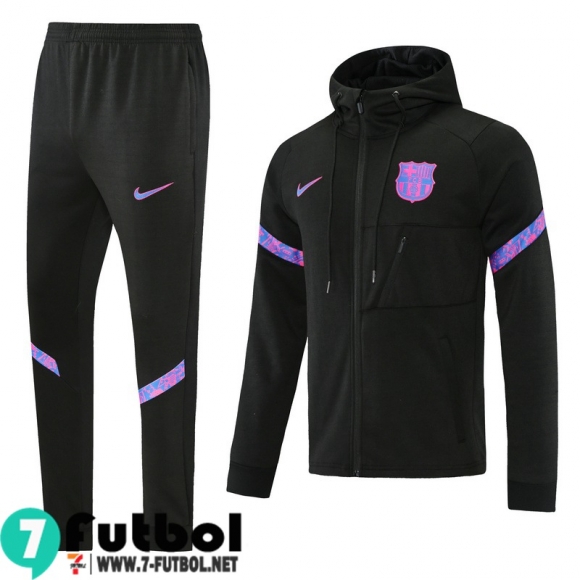 Chaquetas Futbol - Sudadera Con Capucha Barcelona negro Hombre 2021 2022 JK260