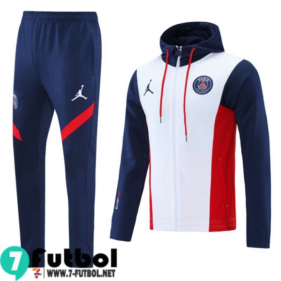 Chaquetas Futbol - Sudadera Con Capucha PSG blanco Hombre 2021 2022 JK262