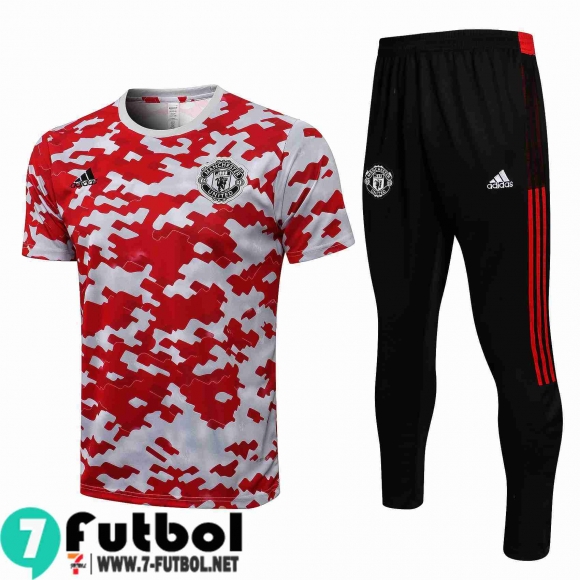 T-shirt Manchester United rojo blanco Hombre 2021 2022 PL220