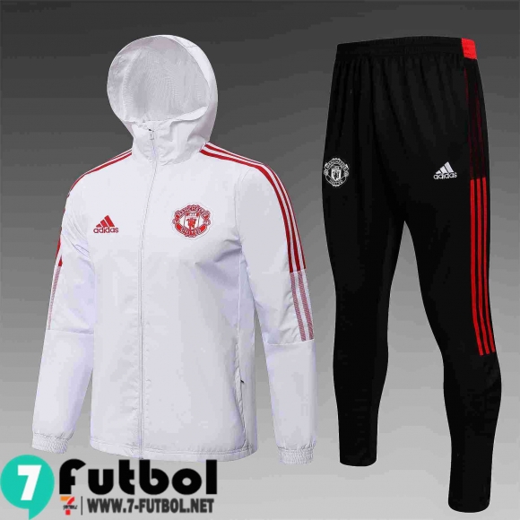 Chaqueta Cazadora Manchester United blanco Hombre 2021 2022 WK45