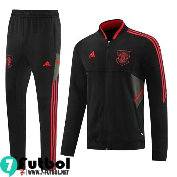 KIT:Chaquetas Manchester United negro Hombre 22 23 JK593