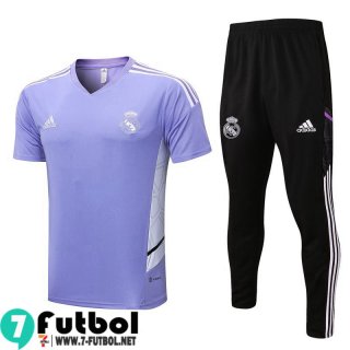 KIT:Chandal Futbo T Shirt Real Madrid Púrpura Hombre 22 23 TG596