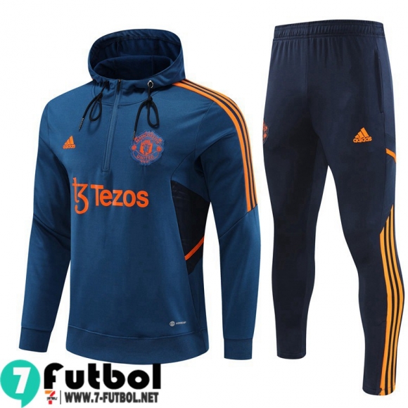 KIT: Sudaderas Deportivas Manchester United azul Hombre 22 23 SW52