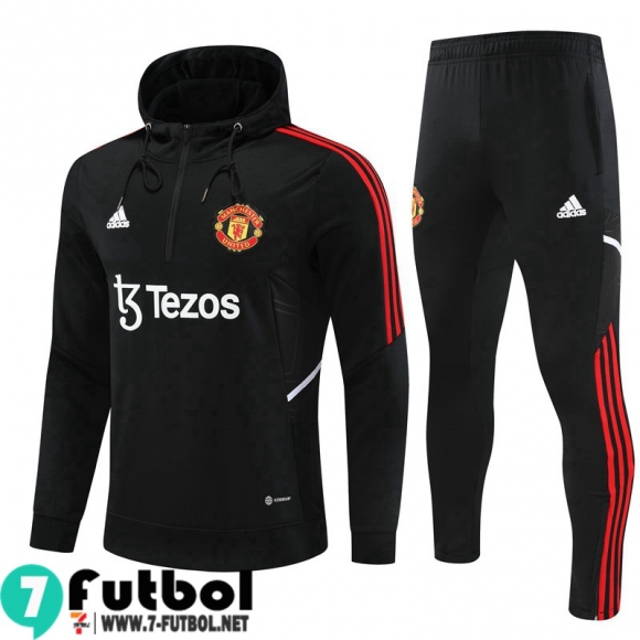 KIT: Sudaderas Deportivas Manchester United negro Hombre 22 23 SW53