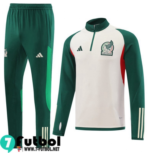 KIT:Chandal Futbo Mexico Blanco crema Hombre 22 23 TG581