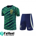 KIT:Chandal Futbo T Shirt Brasil verde Hombre 22 23 TG608