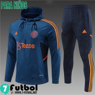 KIT: Sudaderas Deportivas Manchester United azul Ninos 22 23 TK488