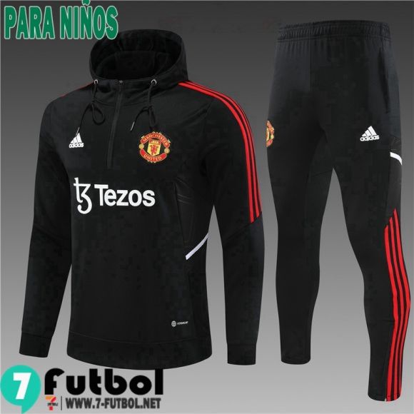 KIT: Sudaderas Deportivas Manchester United negro Ninos 22 23 TK489