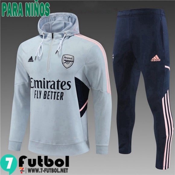 KIT: Sudaderas Deportivas Arsenal gris Ninos 22 23 TK490