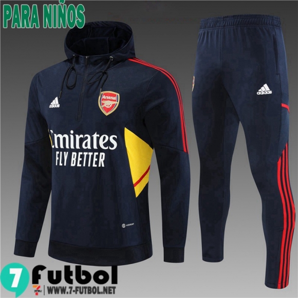 KIT: Sudaderas Deportivas Arsenal azul marino Ninos 22 23 TK491