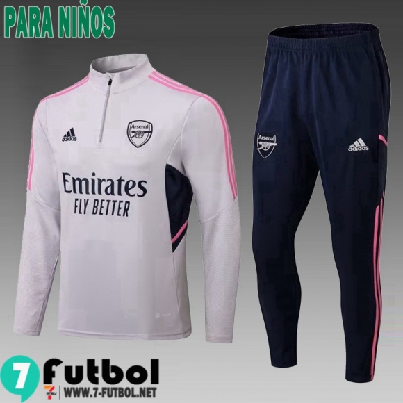 KIT:Chandal Futbo Arsenal gris Ninos 22 23 TK493