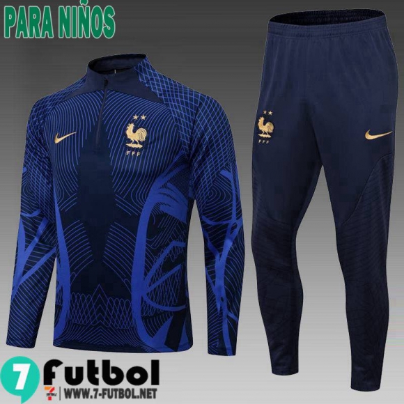 KIT:Chandal Futbo Francia azul marino Ninos 22 23 TK500