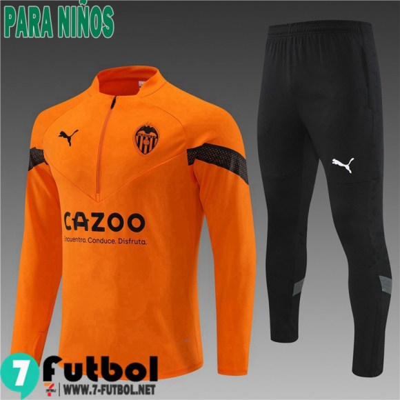 KIT:Chandal Futbo Valencia naranja Ninos 22 23 TK504