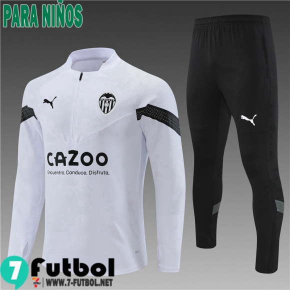 KIT:Chandal Futbo Valencia Blanco Ninos 22 23 TK505