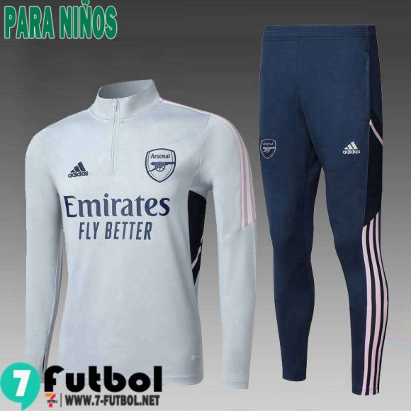 KIT:Chandal Futbo Arsenal gris Ninos 22 23 TK528