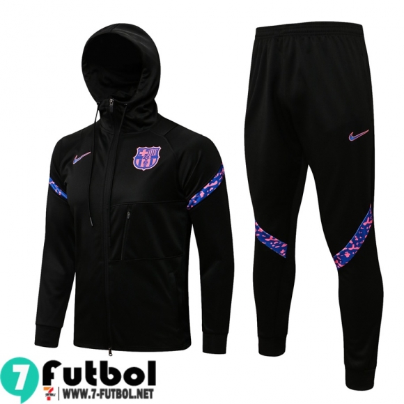 Chaquetas Futbol - Sudadera Con Capucha Barcelona negro Hombre 2021 2022 JK288