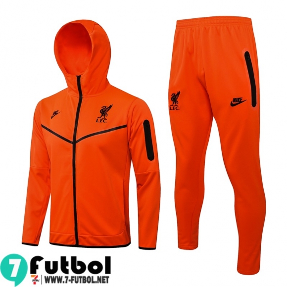 Chaquetas Futbol - Sudadera Con Capucha Liverpool naranja Hombre 2021 2022 JK289