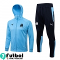 Chaquetas Futbol - Sudadera Con Capucha Olympique De Marsella azul Hombre 2021 2022 JK292