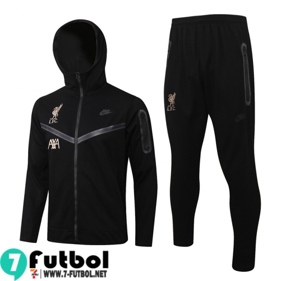 Chaquetas Futbol - Sudadera Con Capucha Liverpool negro Hombre 2021 2022 JK297