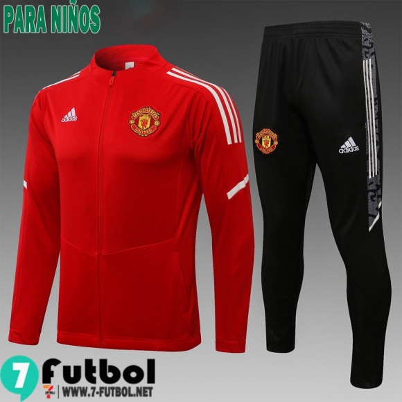 Chaquetas Futbol Manchester United rojo Niños 2021 2022 TK172